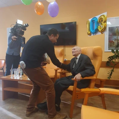 Pan Melich slaví 103 let !!! Natáčela TV Nova