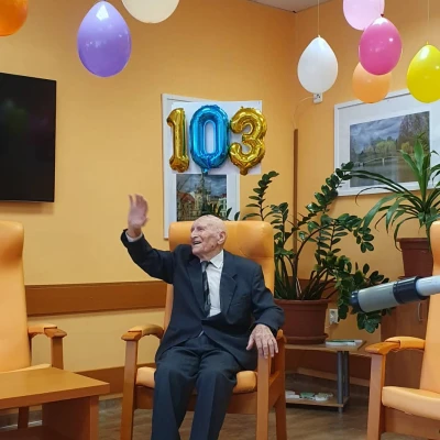 Pan Melich slaví 103 let !!! Natáčela TV Nova
