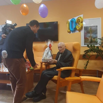 Pan Melich slaví 103 let !!! Natáčela TV Nova