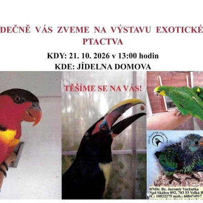 Výstava exotického ptactva s přednáškou
